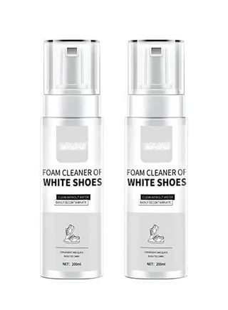 2 Bottle White Shoes Foam Cleaner 