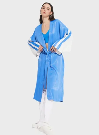 Printed Tie Detail Kimono