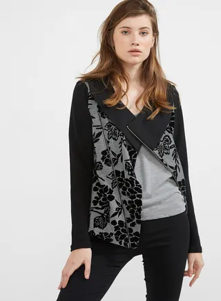 Floral Printed Arcor Jacket Black 