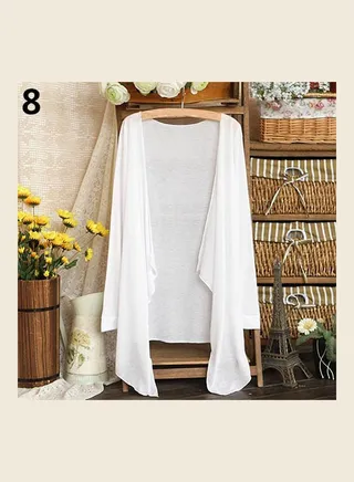 Summer Fashion Sun Protection Shrug White 