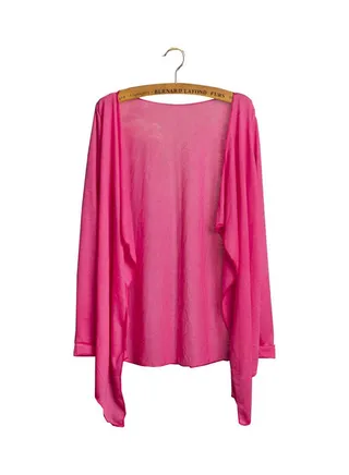 Summer Beach Long Sleeve Sunscreen Cardigan Casual Shawl Rose Red 