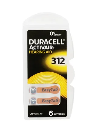 Duracell Activair 1.45V Hearing Aid Batteries - Pack Of 6 Pieces 