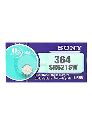 unisex 2-Piece 364 Mercury Free Watch Battery Set SR621SW 