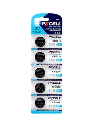 5-Piece 3V Battery Coin Lithium Batteries CR2016 