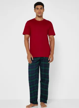 Check Bottom Nightwear Set