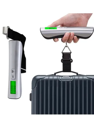Handheld Luggage Scales, Weight Scale Heavy Duty 50 kg/110 lbs Handheld Digital Portable Travel Backpack Scale with Hook for Baggage Suitcases in Airport, Target Setting/Overweight Alert 