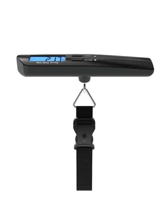 Digital Luggage Scale, Luggage Weighing Scale, Portable Handheld for Travel Accessories, Suitcase, Bags weighing scale. Capable Up to 50 Kg / 110lb with LCD Display Black 
