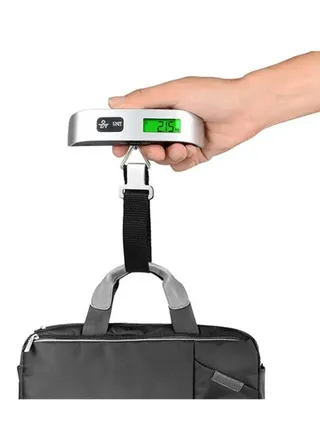 LCD Display Portable Digital Luggage Weighing Scale Black/Silver 