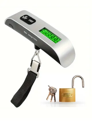 Portable Digital Luggage Weighing Scale with Lock and Key Combo for Luggage Weight Measurement for Traveling Vacation Luggage Packing and Weighing 