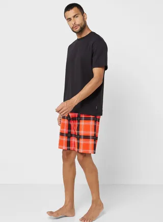 Essential T-Shirt & Checked Shorts Set 