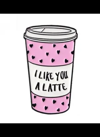 Coffee Cup Design Brooch 