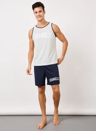 Graphic Print Tank & Shorts Set