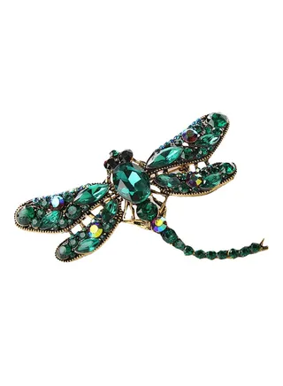 Rhinestone Dragonfly Crystal Brooch 