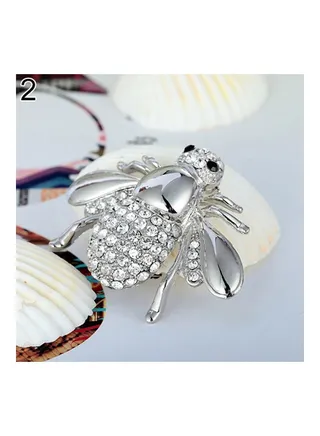 Adorable Honey Bee Rhinestone Crystal Costume Pin Brooch 