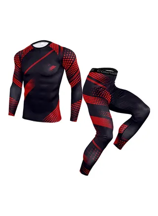 Dot Detail Cycling Jersey Suit Set Red/Black 