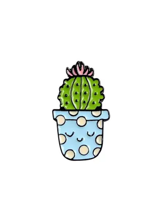 Distinctive and elegant unisex pin brooch with cactus design 
