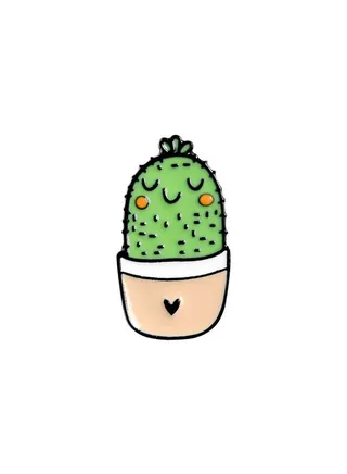 Distinctive and elegant unisex pin brooch with cactus design 