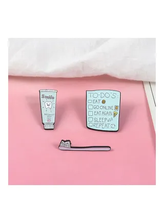 Tooth Paste Design Brooch 
