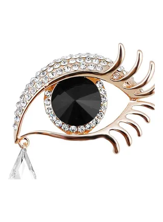 Tears Diamond Eyelashes Shaped Brooch 