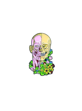 Flowers Skull Brooch - By PROF 