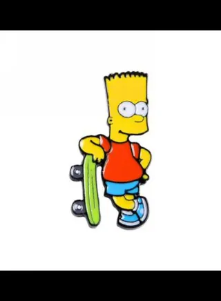 Simpsons Skateboard Design Brooch 