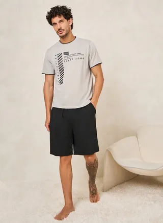 Sleep Zone Graphic Print T-Shirt & Shorts Set