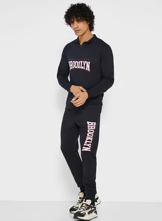 Zip Neck Sweater Set 