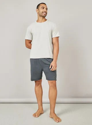 Cotton Stretch Crew Neck T-shirt and Short Set 