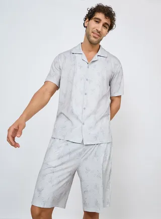 All Over Print Shirt & Shorts Sleep Set 