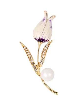 Rose Flower Rhinestone Brooch 