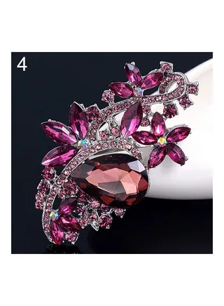 Waterdrop Flower Brooch Pin Rhinestone Crystal Brooches Bouquet Wedding Jewelry 