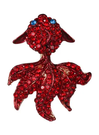 Fashionable High-End Crystal Goldfish Brooch 