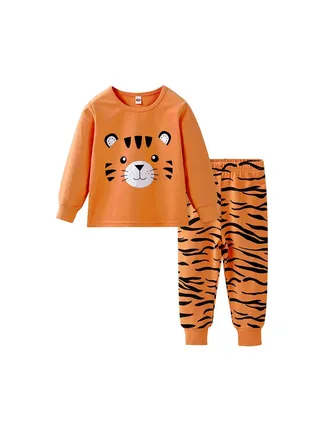 Children's Breathable Comfortable Cotton Cartoon Long Sleeve Suit 
