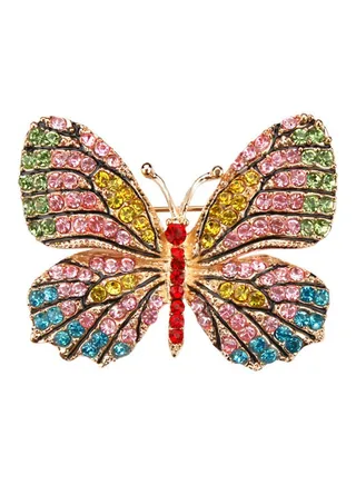 Korean Style Rhinestone Butterfly Shaped Brooch 