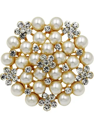 Rhinestone Sun Flower Shaped Brooch 