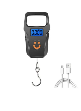 Luggage Scale, KASTWAVE Fish Scale, USB Rechargeable Digital Electronics Hanging Luggage Weight Scales for Family Travel Shopping Fishing, (black) 