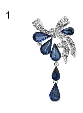 Fashion Rhinestone Bowknot Brooch Pin 