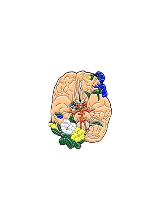 Flowers Brain Brooch - By PROF 