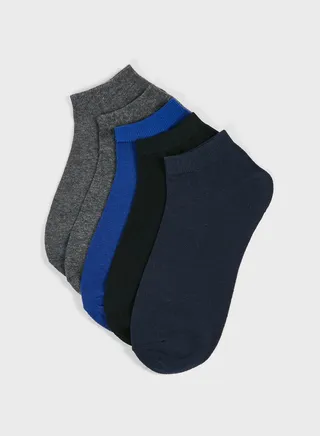 5 Pack Assorted Socks Black 