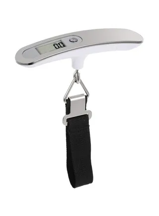 LCD Display Portable Digital Luggage Weighing Scale Black/Silver 