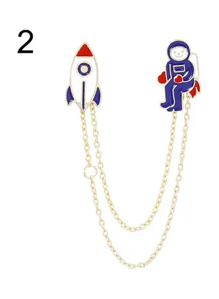 Rocket Astronaut Brooch Pin 