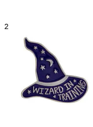 Fashion Unisex Witch Cap Letter Brooch Pin 