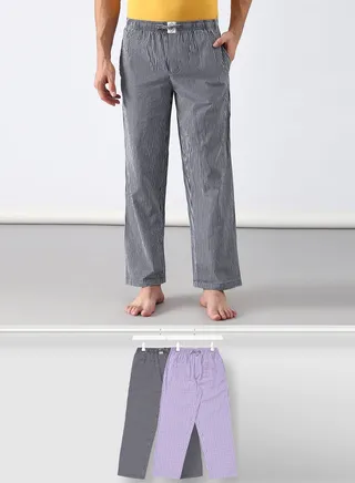 2 Pack Lounge Pants Sets Grey/Purple 