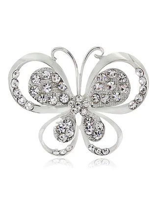 Butterfly Inlaid Rhinestone Brooch Pin 