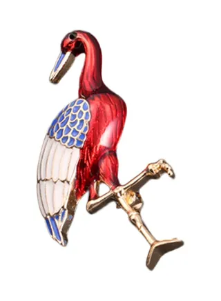Crowned Crane Shaped Brooch 