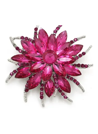 Fashionable Flower Brooch With Rhinestone 