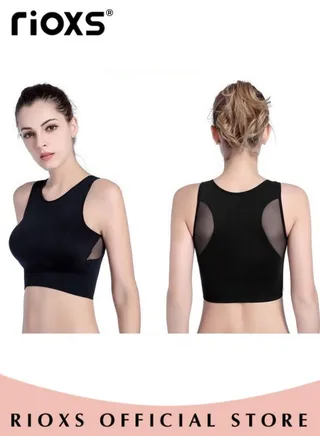 Women's Mesh Spliced Sports Bra Push Up Bra Yoga Bra Quick Drying Sports Bra for Fitness Running Gym 