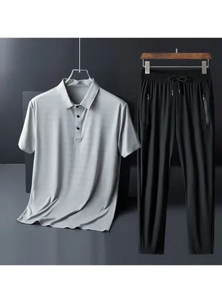 New Casual Thin Ice Silk Two-Piece Set 