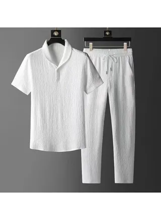 New Short Sleeved Long Pants Casual Sports Set 