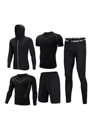 5 Piece Sportswear Set Black 